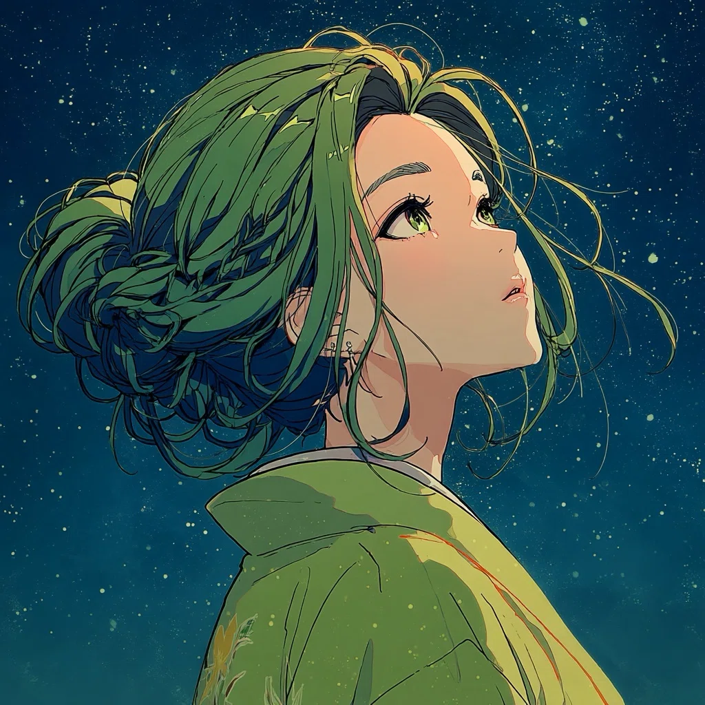 AIイラスト】夜空に願いを込めて【十人十色】｜茉白トキ@十人十色Project