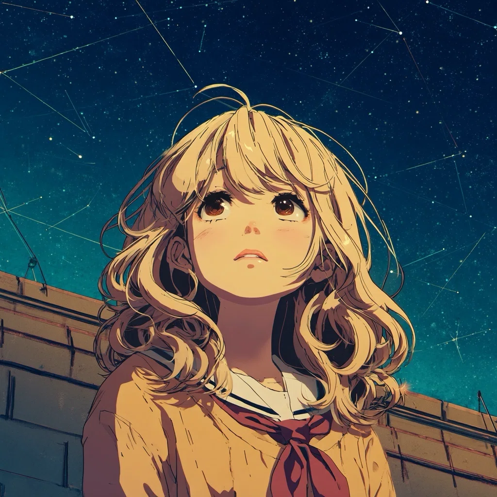 AIイラスト】夜空に願いを込めて【十人十色】｜茉白トキ@十人十色Project