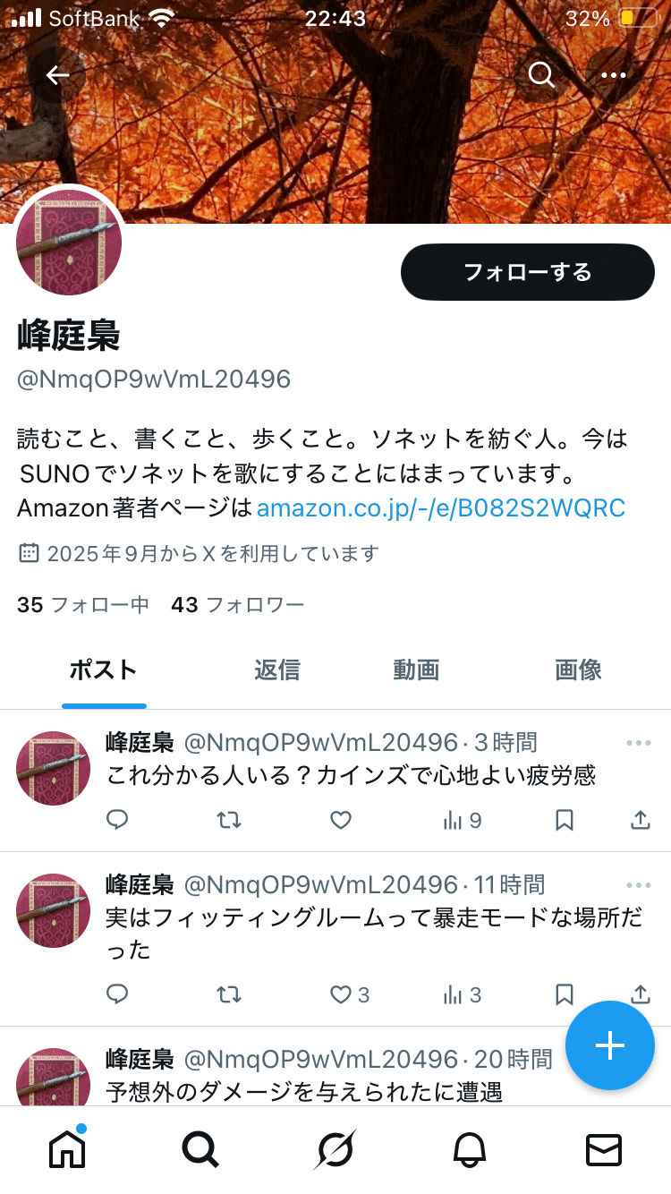 Xに私のなりすましが発生しています｜峰庭梟