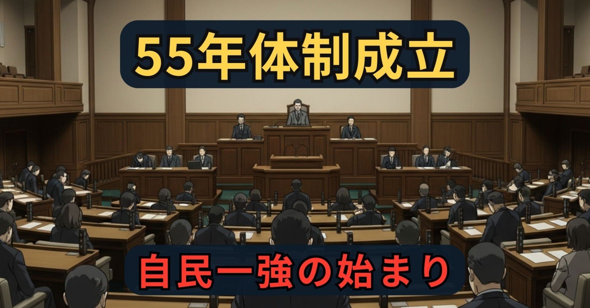 55年体制成立｜社会党再統一と保守合同で日本政治はどう変わった