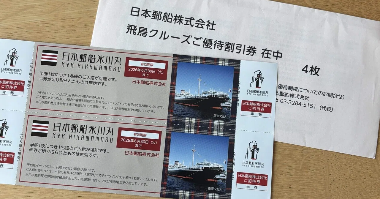 日本郵船の株主優待が届きました（本当はだいぶ前に到着）｜ruu