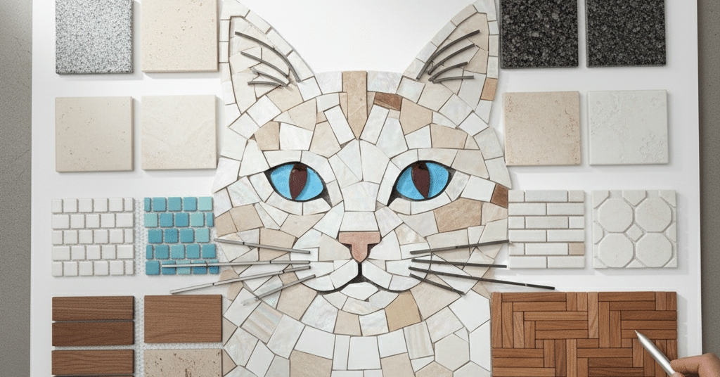 AIとの学びの時間：猫 x モザイクタイルによるデザイン｜and Now