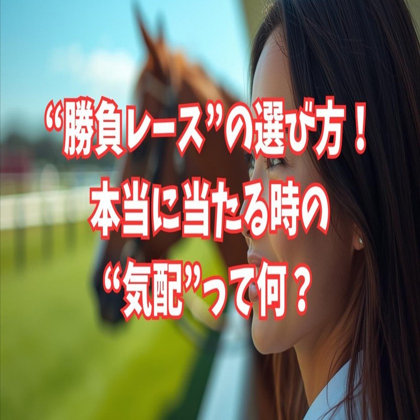 第226話：「“勝負レース”の選び方！本当に当たる時の“気配”って何