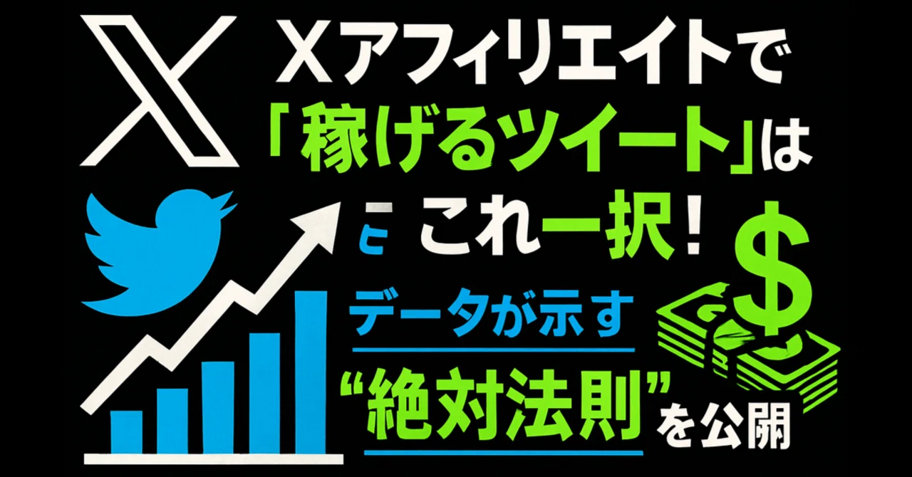 断言】Xアフィリエイトで「稼げるツイート」はこれ一択！データが示す