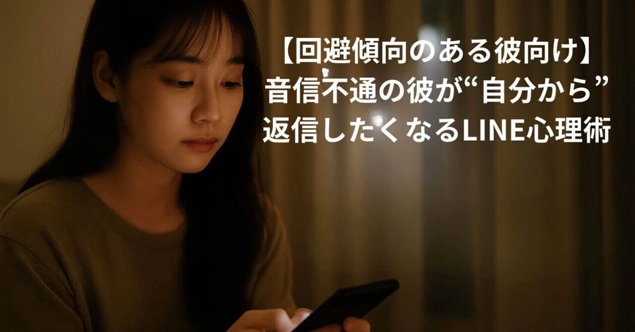 回避傾向のある彼向け】音信不通の彼が“自分から”返信したくなるLINE 
