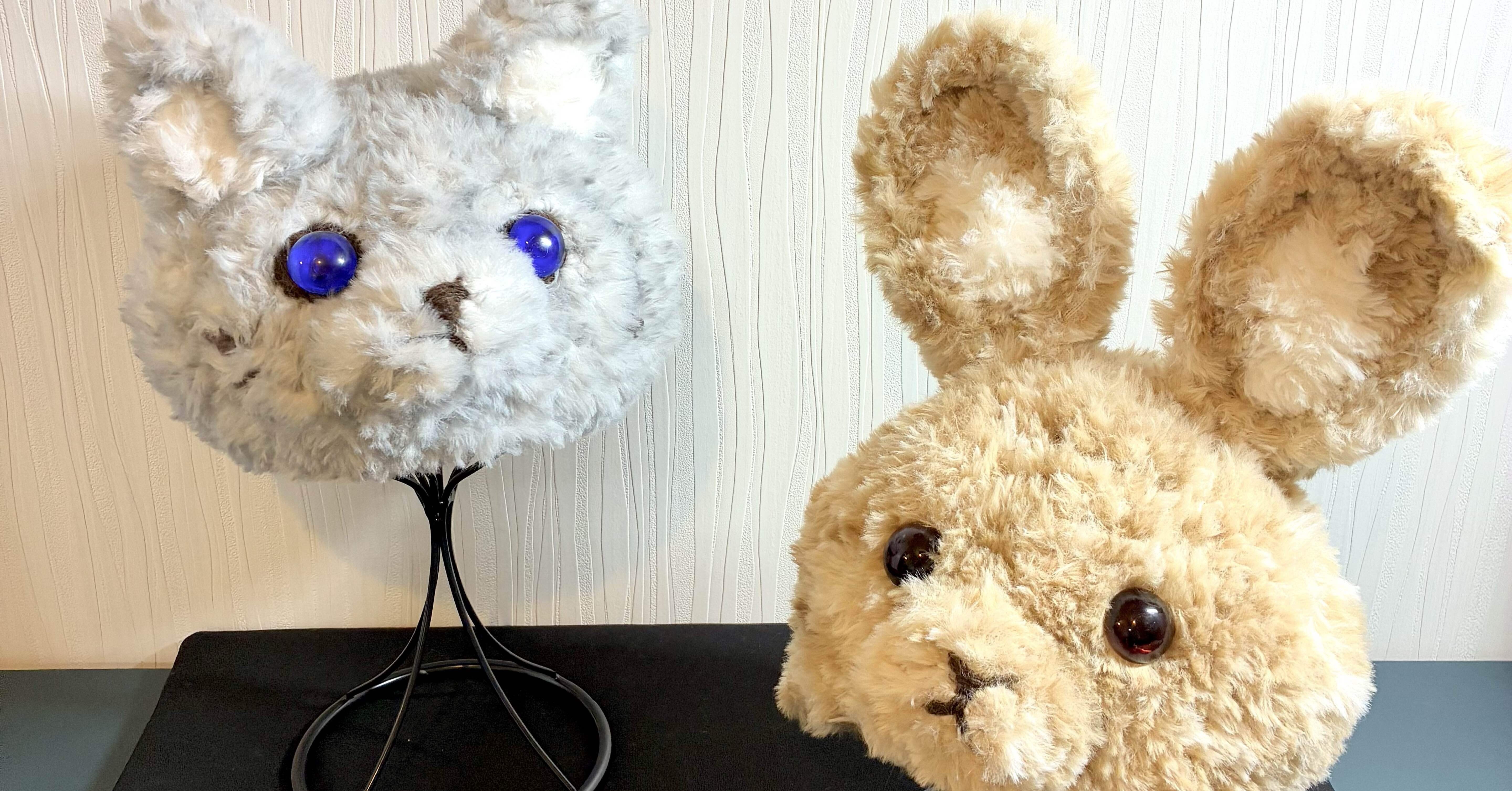 ぬいぐるみ風】ニット帽を制作｜うさぎ・ねこの2種｜TOWA（トワ