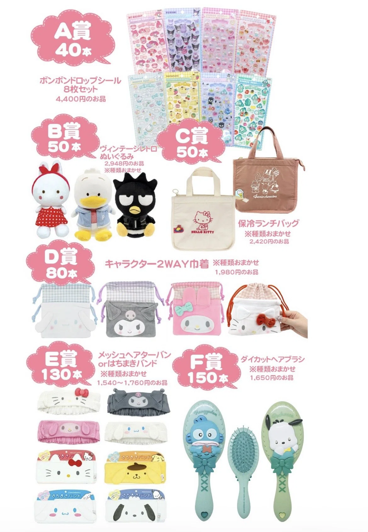 楽天】ボンボンドロップシール8個が当たるサンリオくじ🎯｜kono