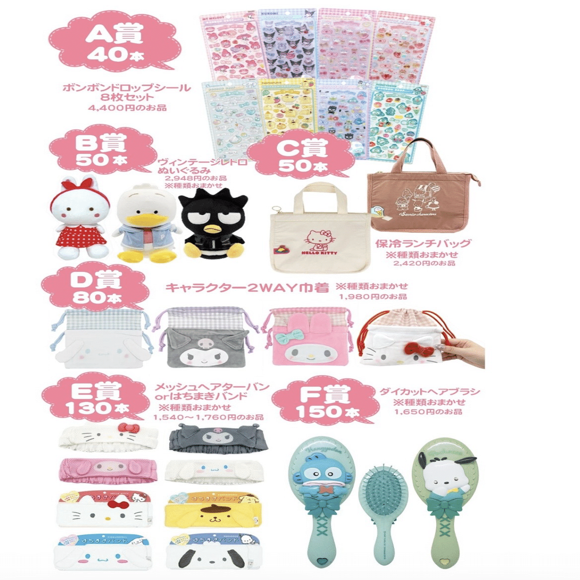 楽天】ボンボンドロップシール8個が当たるサンリオくじ🎯｜kono