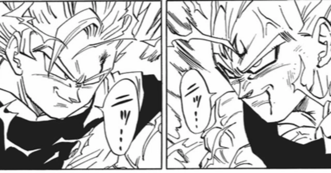 p1121『直筆原画』『ドラゴンボール ベジータと悟飯 1枚』当時もの