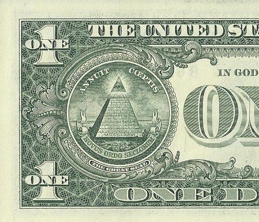 US_one_dollar_bill,_reverse,_series_2009 １ドル札 (2)