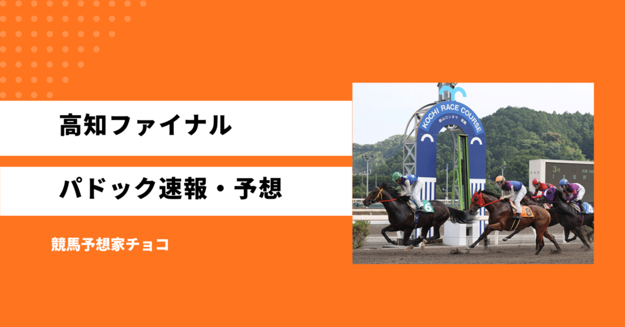 高知ファイナル パドック速報・買い目予想｜チョコ@競馬予想家