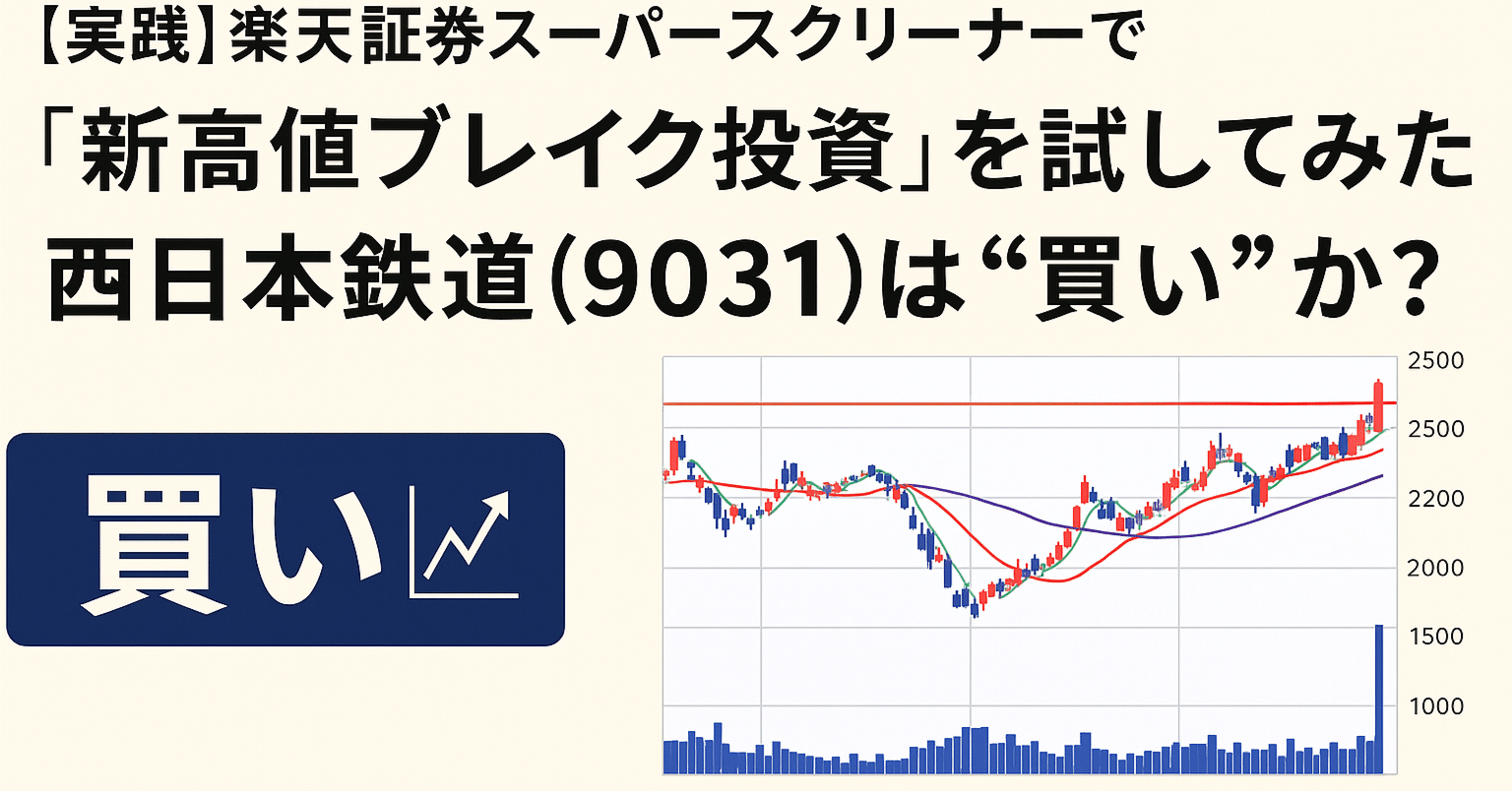 ✨【実践】楽天証券スーパースクリーナーで「新高値ブレイク投資」を試してみた｜西日本鉄道（9031）は“買い”か？｜【公式】けんごのAI学習帳