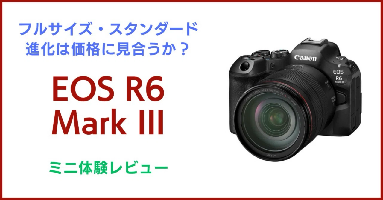 新フルサイズ・スタンダード、EOS R6 Mark IIIお試し｜会場カメラマン 