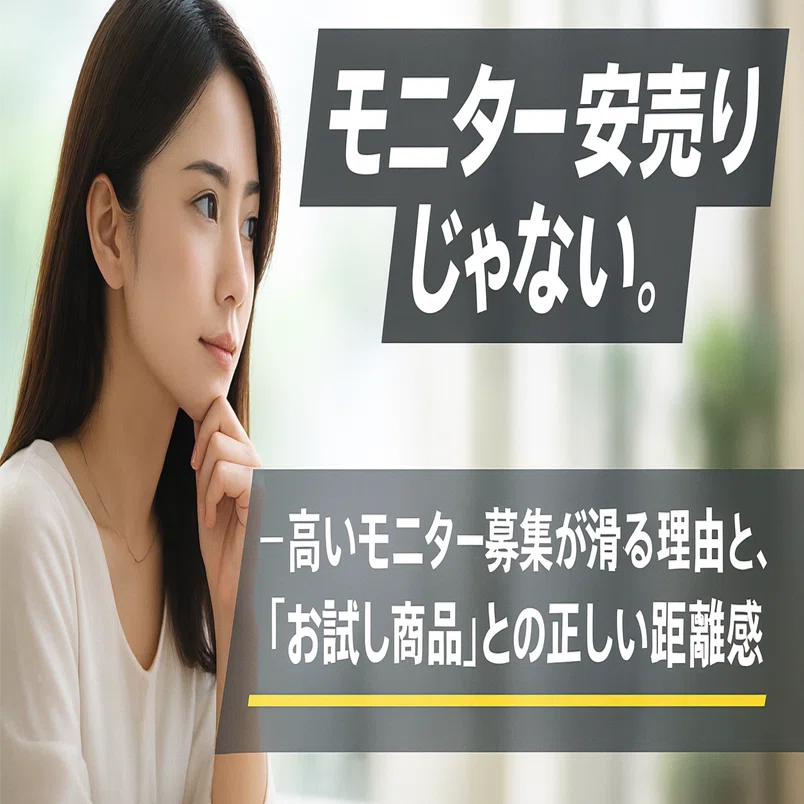 モニター＝安売りじゃない。─高いモニター募集が滑る理由と、「お試し 
