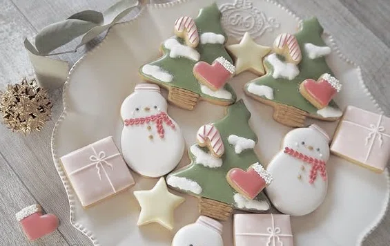 🎄クリスマスアイシングクッキー赤の作り方、コツ！🎅｜pan pan