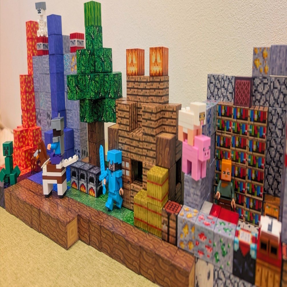 中華オモチャレビュー】マインクラフト風マグネットブロック｜anmasa