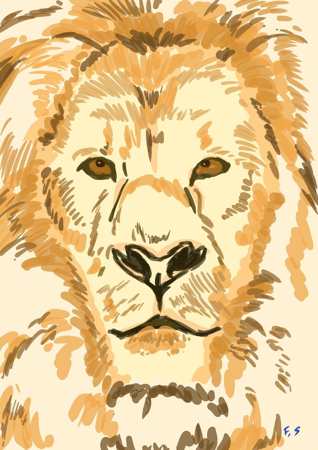 ライオンのイラストをスマホで描く 古川セイ Note