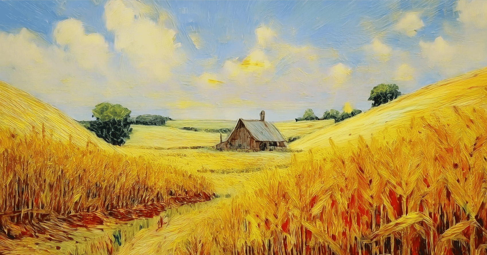 守屋多々志、黄色い風景（トゥスカニア）、希少な額装用画集より 守屋多々志、黄色い風景（トゥスカニア）、希少な額装用画集より 守屋