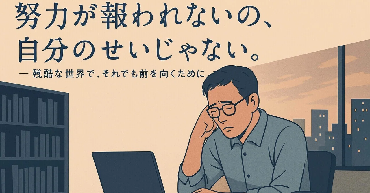 努力が報われないのは、自分のせいじゃない。——残酷な世界で、それでも前を向くために|良か余暇|40代SEのもがきと再起