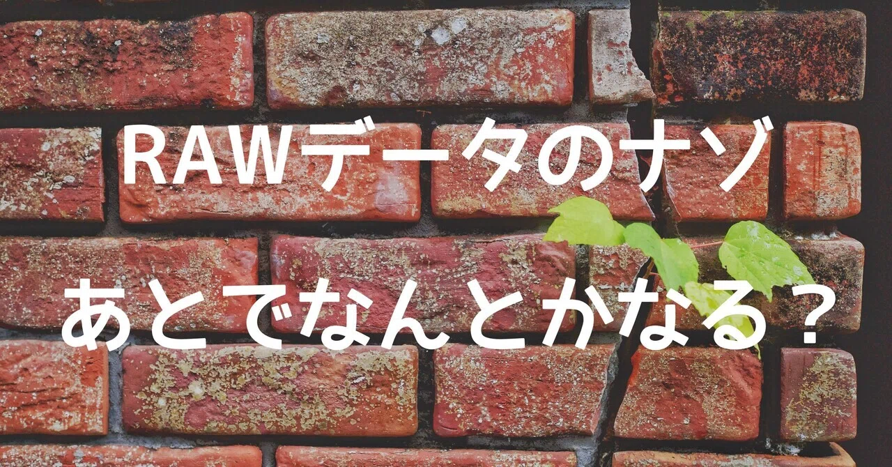 RAWデータのナゾ④(あとでなんとかなるのか