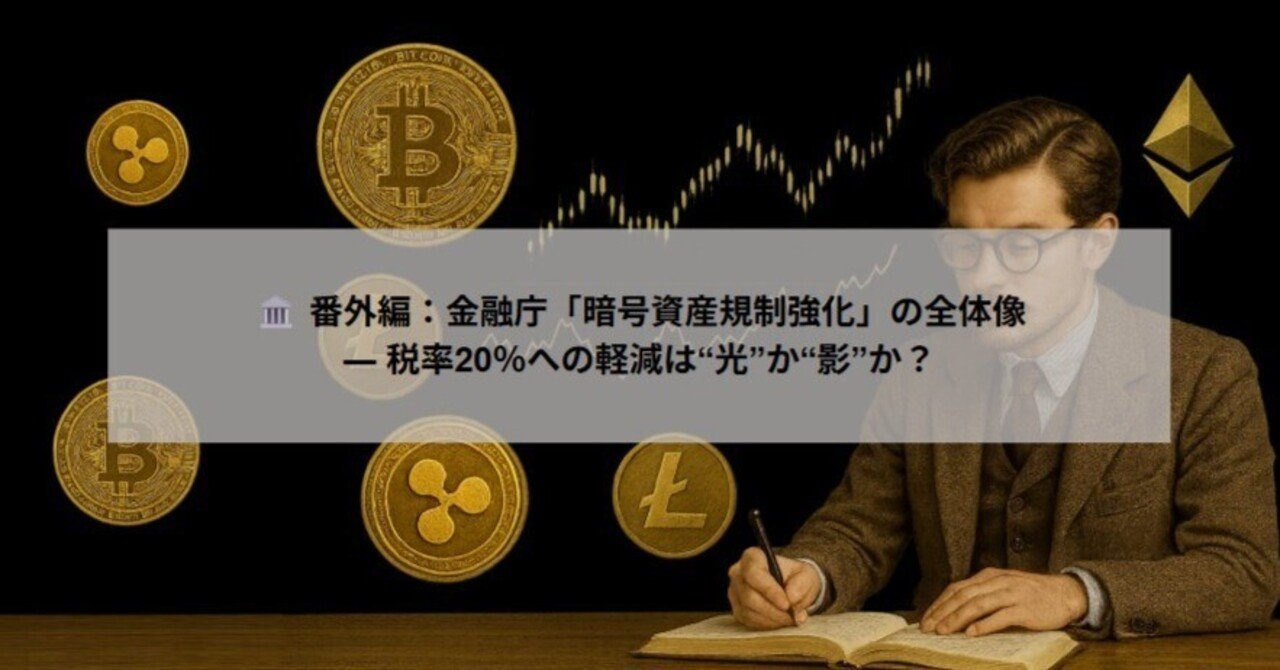 🏛️ 番外編：金融庁「暗号資産規制強化」の全体像― 税率20％への軽減は“光”か“影”か？｜初心者向け投資(FX)講座@wave