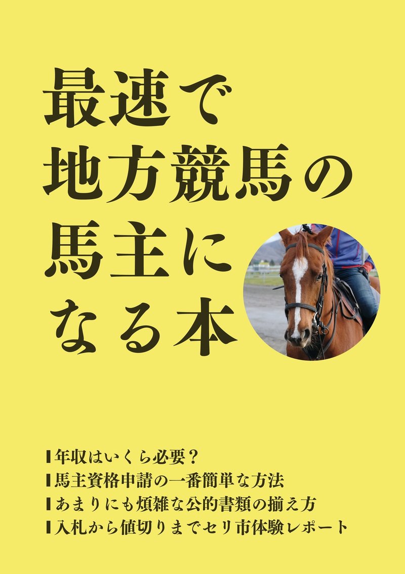 最速で地方競馬の馬主になる本_Kindle版