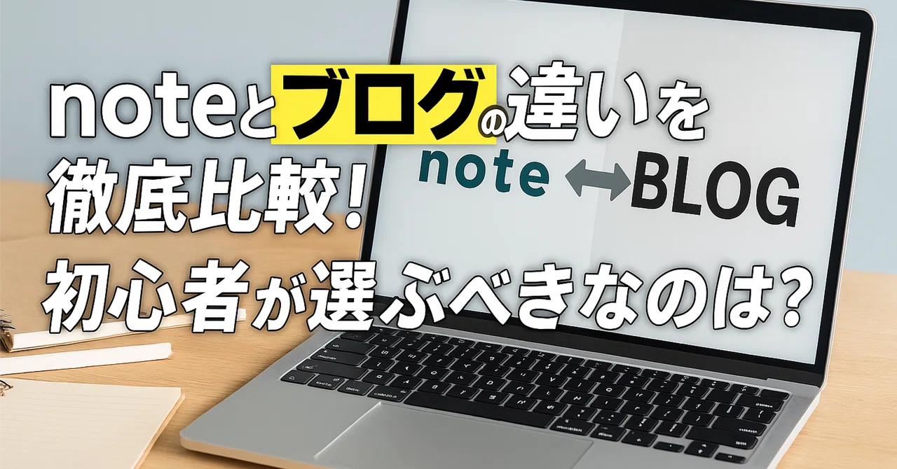 noteとブログの違いを徹底比較！初心者が選ぶべきなのは？｜はるまき『AIライター』@スキマ時間にAI×副業