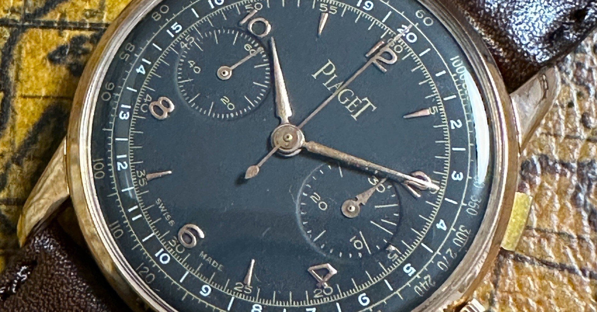 即納 OH済【ピアジェ PIAGET クロノグラフ】ゴールドプレート☆20世紀