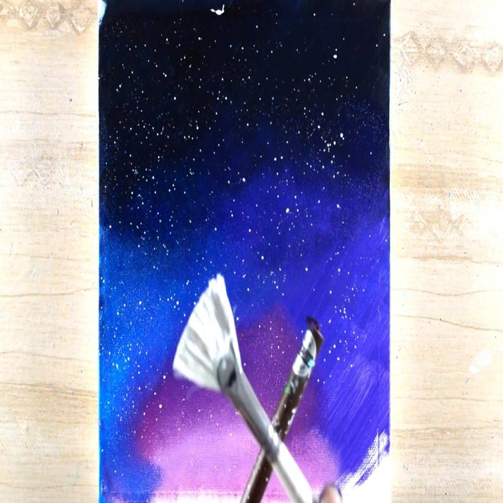 アクリル絵の具を使用した彗星の描き方 初心者が簡単に絵を描く方法 Junya Art Note