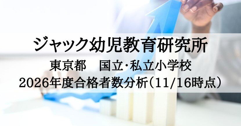 小学校受験 2026年度 ジャック幼児教育研究所 合格速報分析（東京都