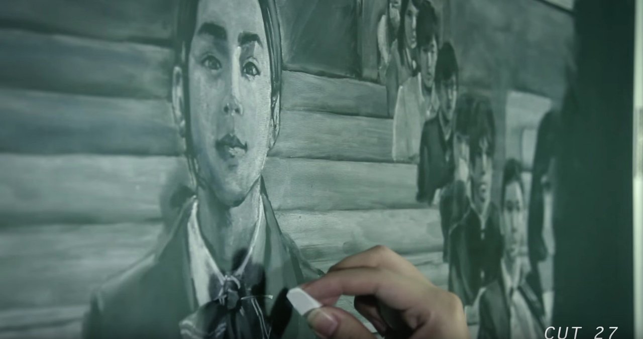 カロリーメイト新cm 2 623時間かけて描きあげた黒板アートに 34人の美大生の底力を見た 平野太一 Note