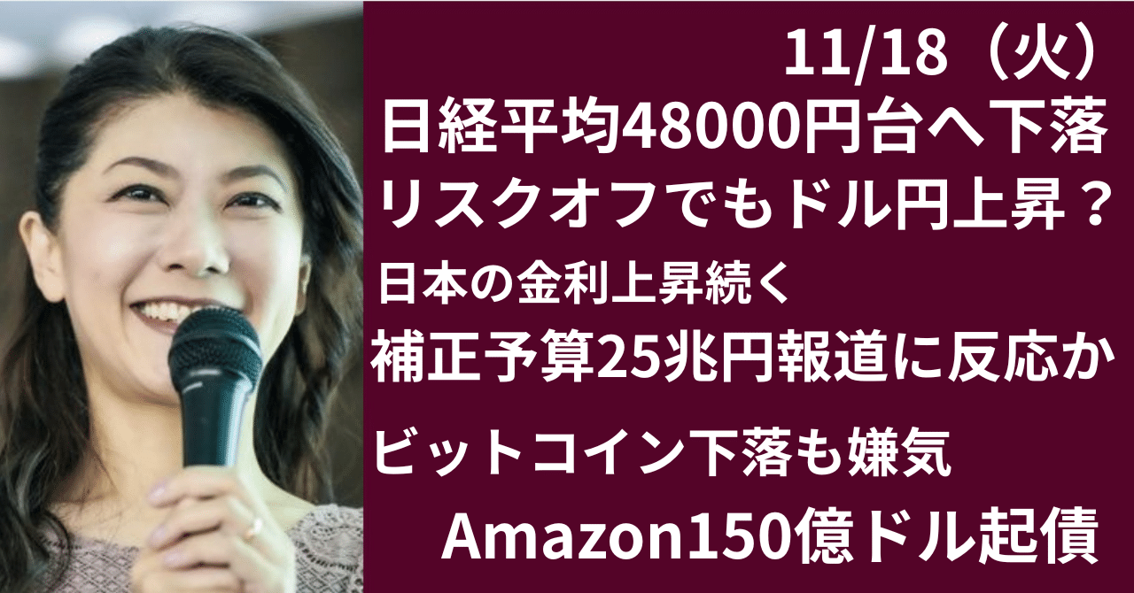 日経平均48000円台へ下落｜大橋ひろこ