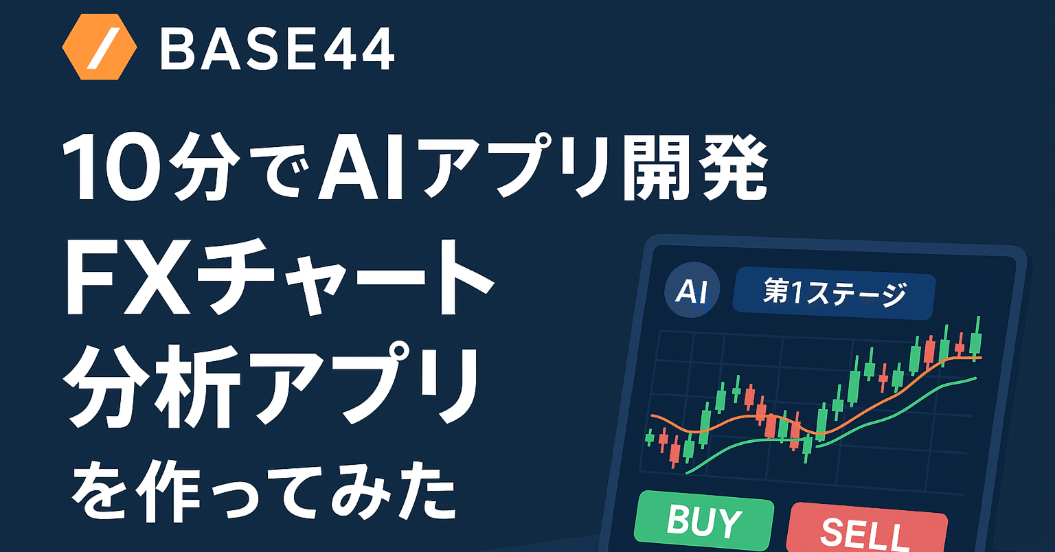 10分でAIアプリ開発】BASE44で「FXチャート分析アプリ」を作ってみた｜生成AIを活用して投資を有利にする「生成AI投資研究所」生成AI研究