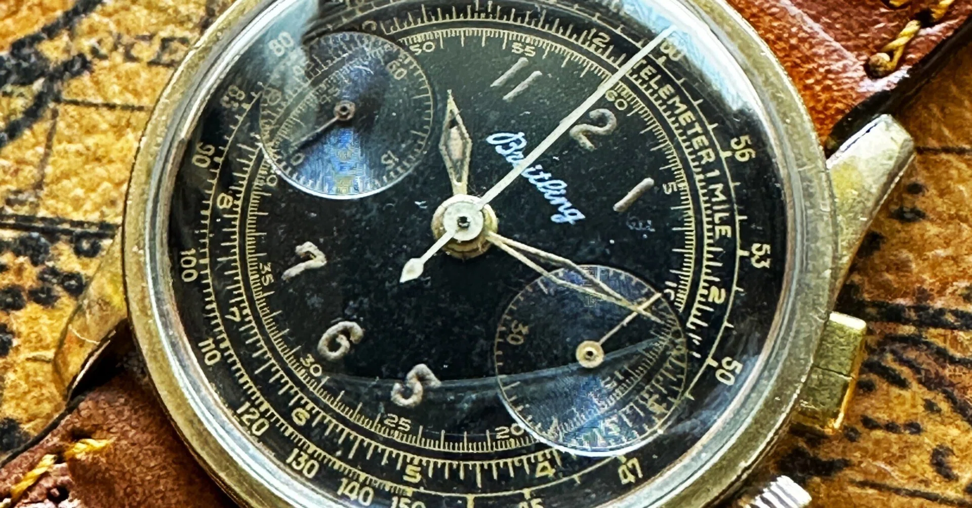 BREITLING アンティーク 自動巻腕時計 Breitling ブライトリング クロノグラフ ヴィーナス150】ゴールド