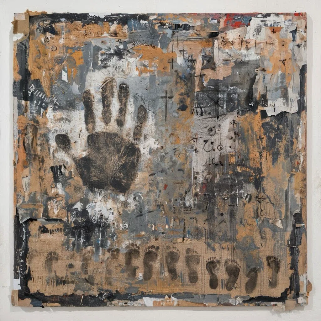 抱石 Antiの古書画と絵画 アントニ・タピエス（Antoni Tàpies)の絵画にヒントを得たプロンプト