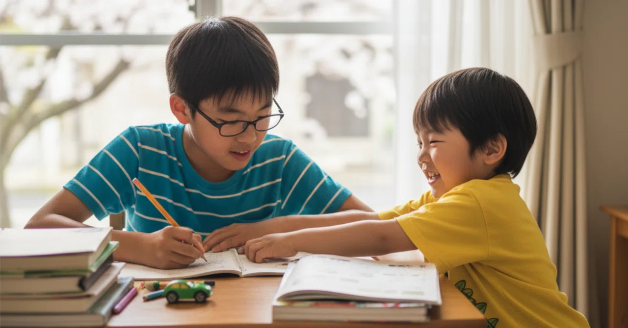 中学受験】下の子が邪魔して、勉強が進まない「ママ見て！」「一緒