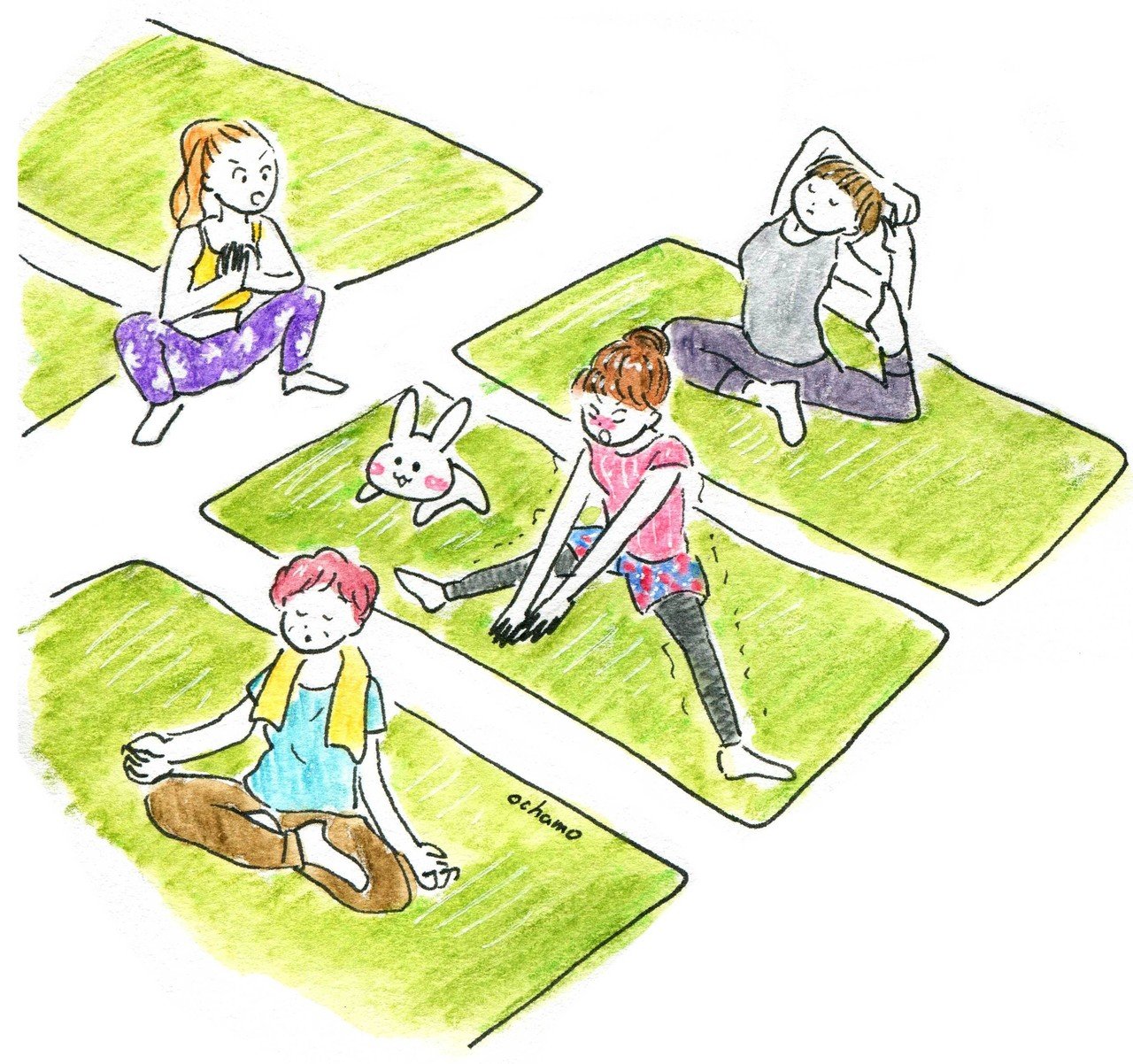 お家で運動ストレッチしよう ヨガ教室初心者の女子イラスト おちゃも Note お家で運動ストレッチしよう ヨガ教室初心者の女子イラスト おちゃも Note