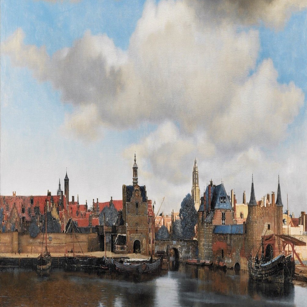 フェルメール　デルフトの眺望複製画 フェルメール 「デルフトの眺望」 複製画 PXジ-クレ- ラピスラズリ手