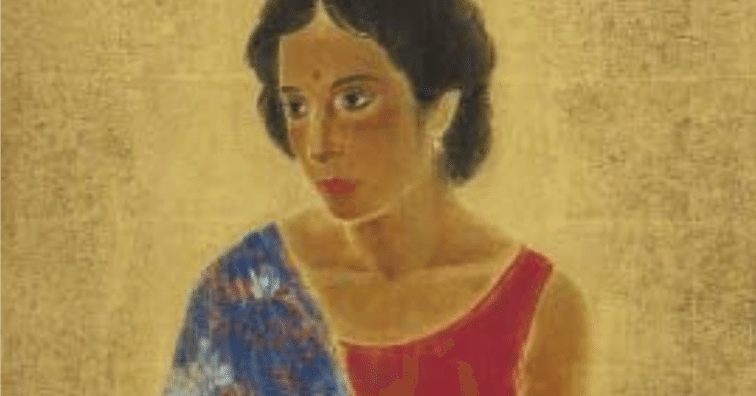 石踊紘一 花を持つ娘 石踊紘一 花を持つ娘 石踊紘一「娘」日本画 SM :: 絵画