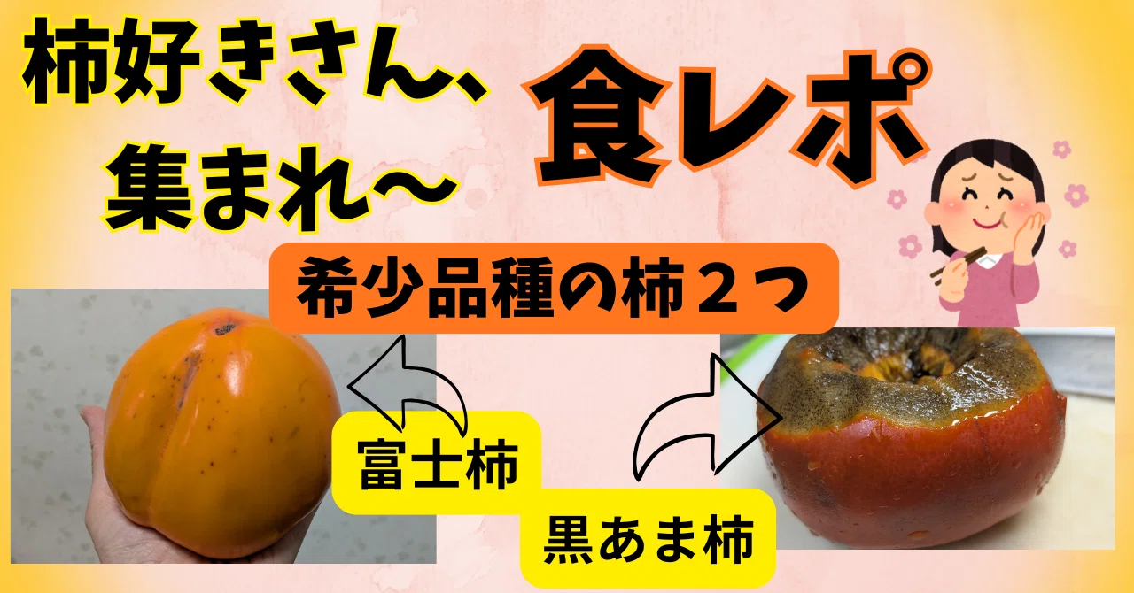 柿好き❓高級希少種🥰黒あま柿＆富士柿！食レポ💖どんな味なの