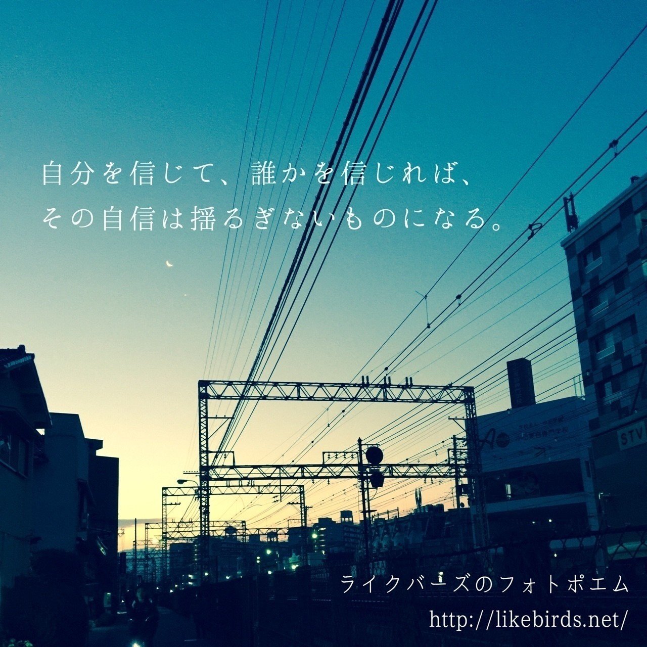 自分を信じて 誰かを信じれば その自信は揺るぎないものになる ライクバーズのフォトポエム Note