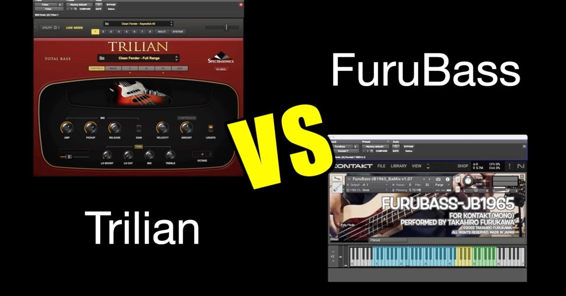 Trilian vs FuruBass ベース音源比較｜Furukawa Takahiro /古川貴浩