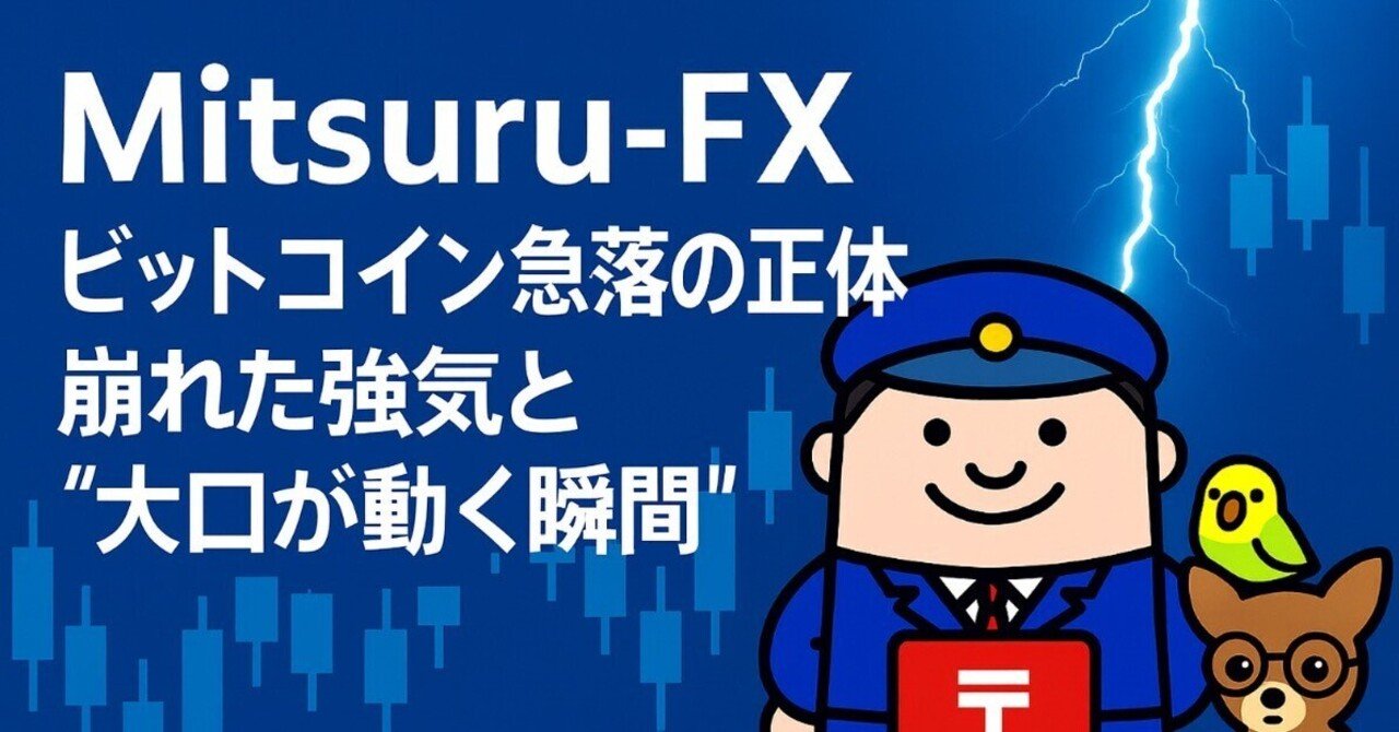 ビットコイン急落の正体 ― 崩れた強気と“大口が動く瞬間”｜Mitsuru FX