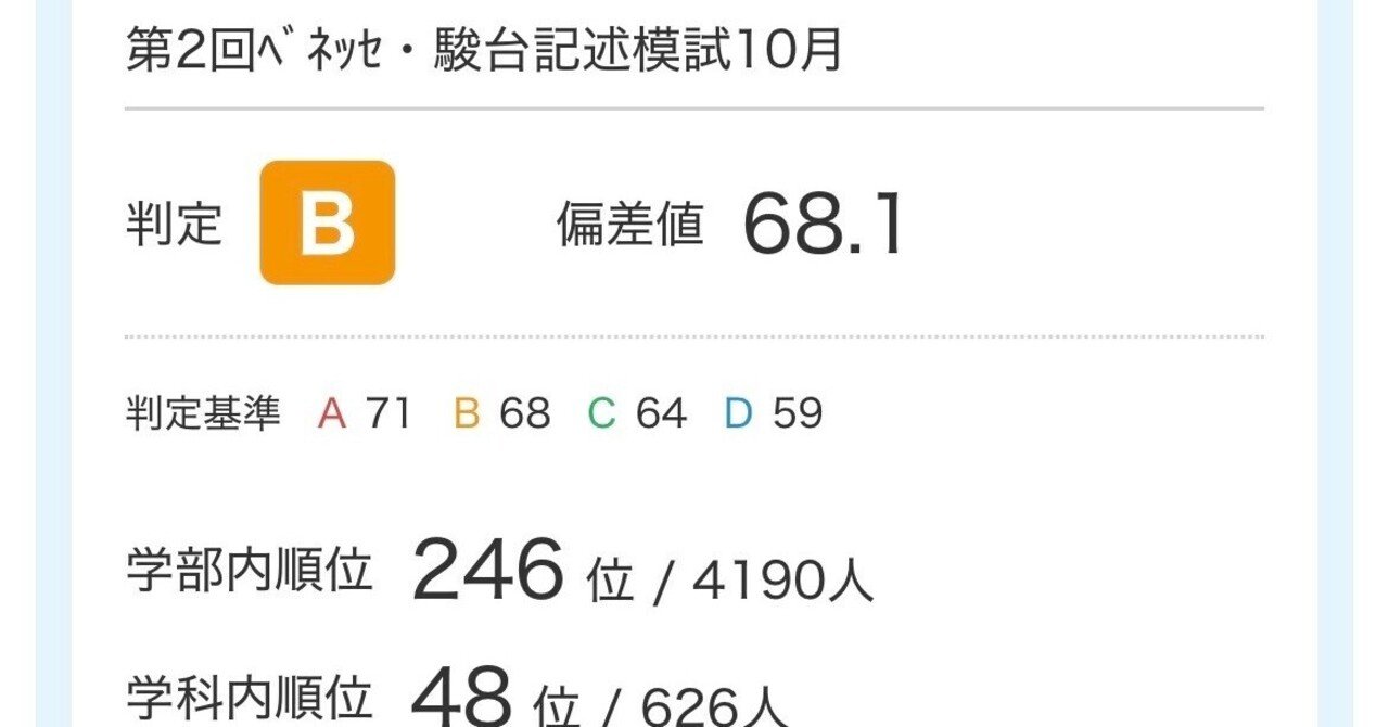 第2回ベネッセ・駿台記述模試10月:法志｜kamukura
