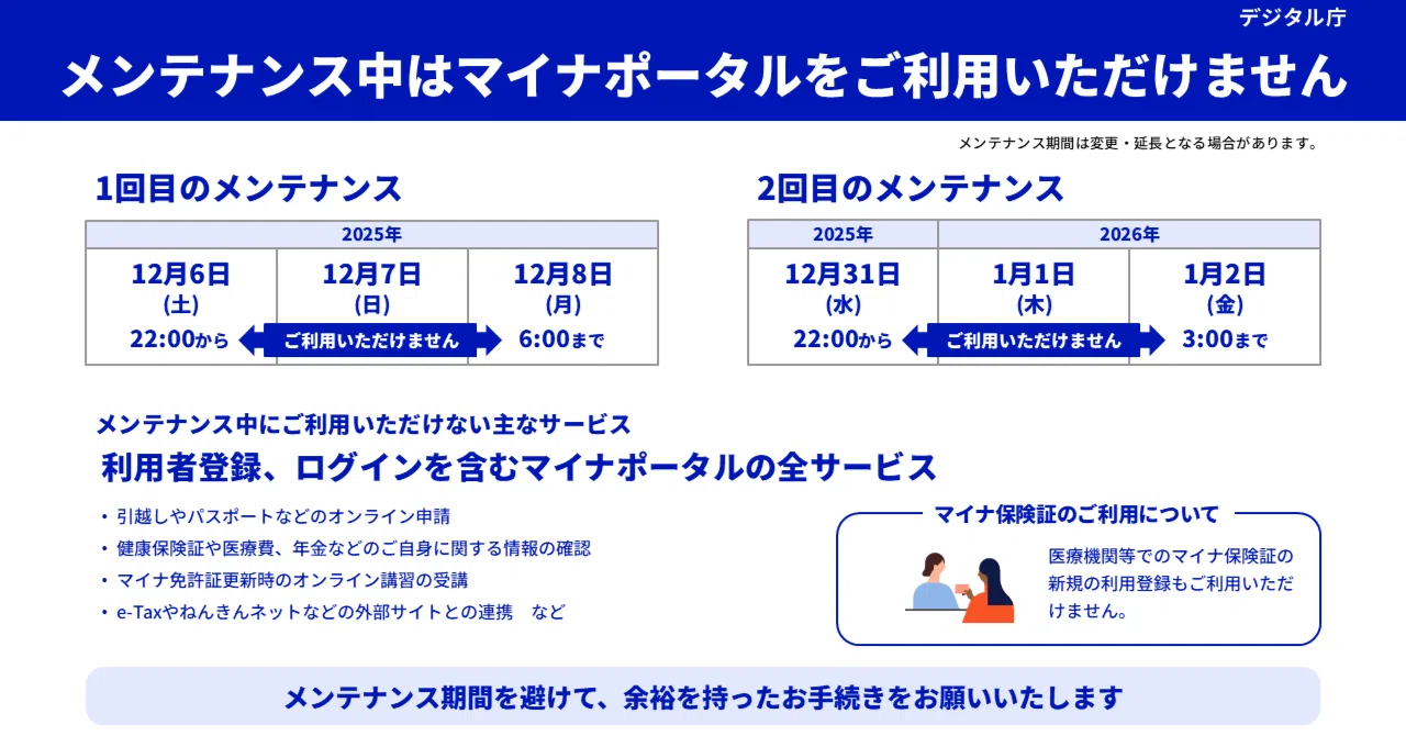 今後のサービス拡大に対応するため、2026年1月頃にマイナポータルの大
