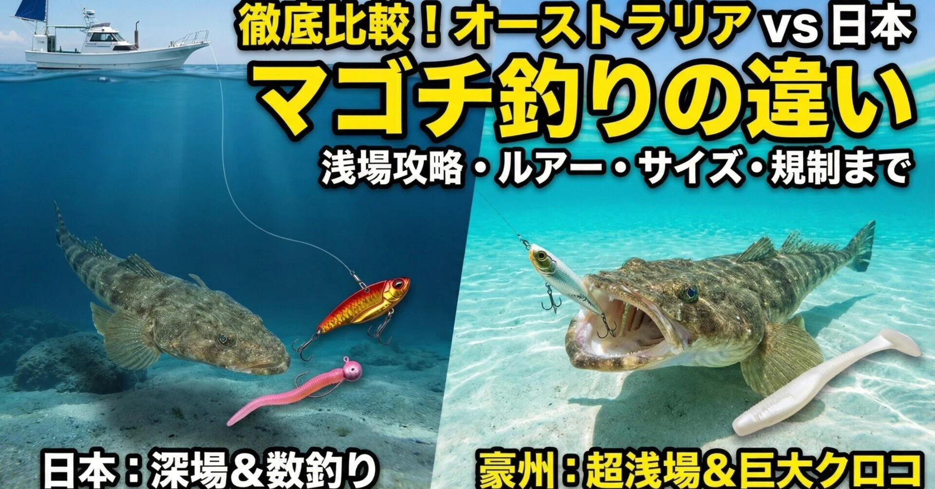 徹底比較】オーストラリアと日本のマゴチ釣りの違い ─ 浅場攻略