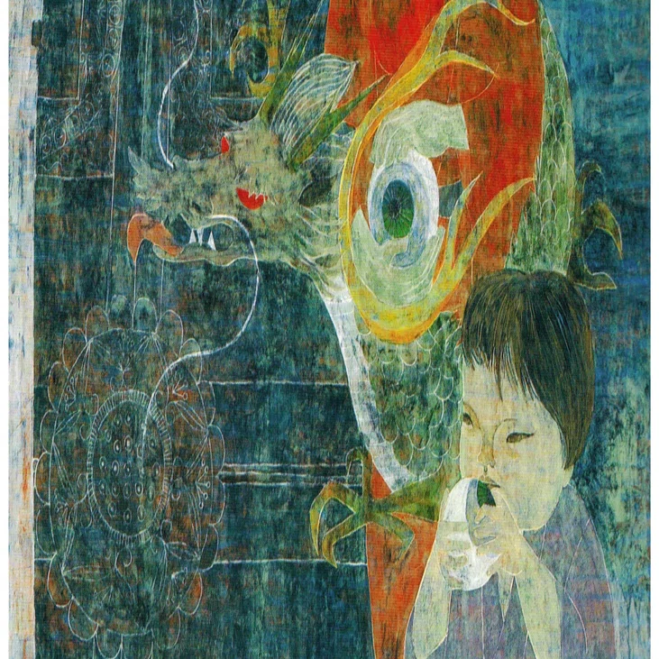 三橋節子、お祭り、希少画集画、新品額装付、状態良好 三橋節子画集 - ノースブックセンター