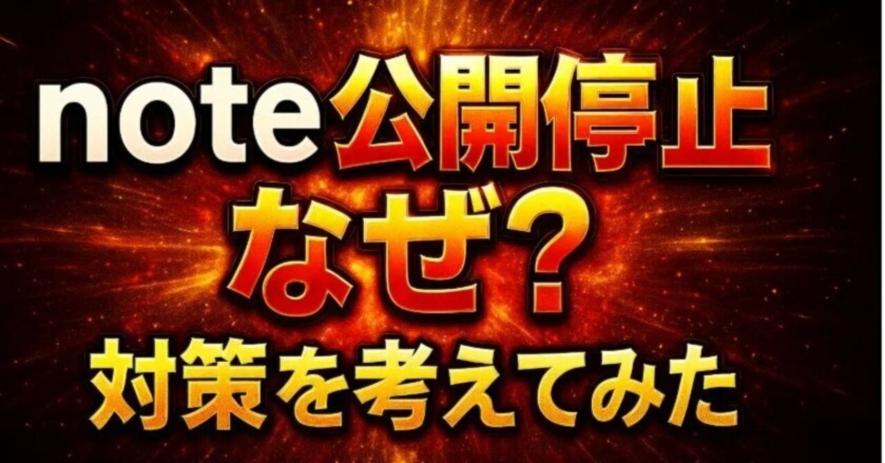 note 公開停止 なぜ？」さてこれからどうする？対策を考えてみた｜と