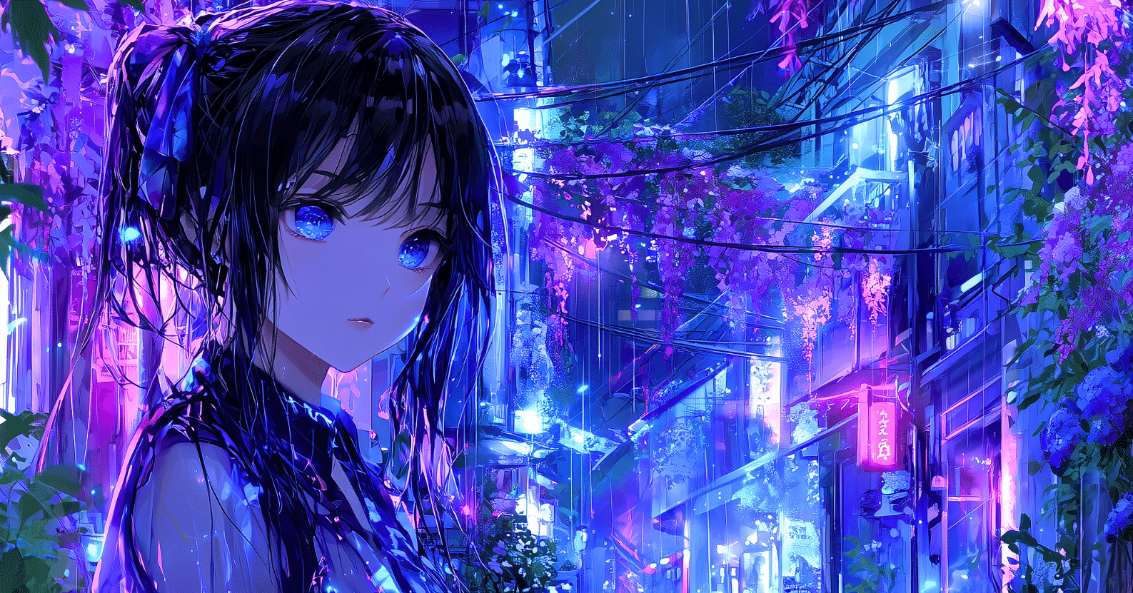 紫陽花は光に濡れて【画像生成AI＋4コマ漫画】｜Alpaka