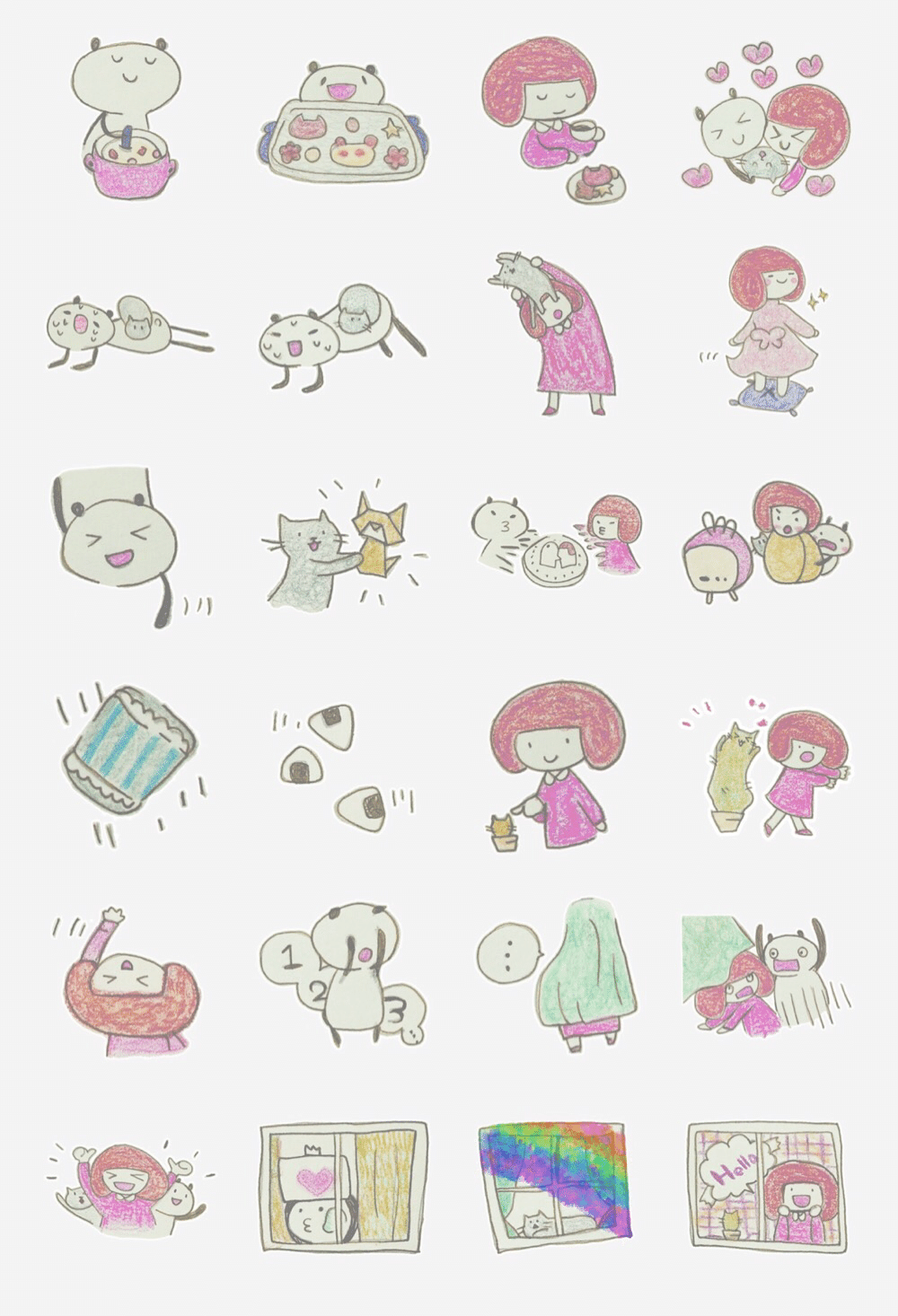 ご無沙汰してます 楽しくおうちで過ごすぞ というlineスタンプをつくりました スタンプ作った記事も書きたいけど 亀の遅さになること間違いなし パンダとねことおかっぱちゃんおうちじかん H このほしなな Note
